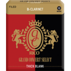 Rico Grand Concert Select Thick Blank Bb Clarinet Reed, Strength 3, Box of 10