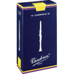 Vandoren Traditional Bb Clarinet Reed, Strength 3.5, Box of 10 