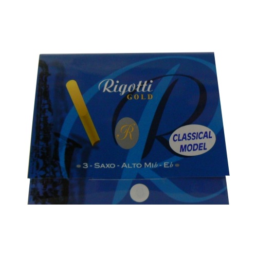 Rigotti Gold Classic Alto Saxophone Reed, Strength 3, Box of 3