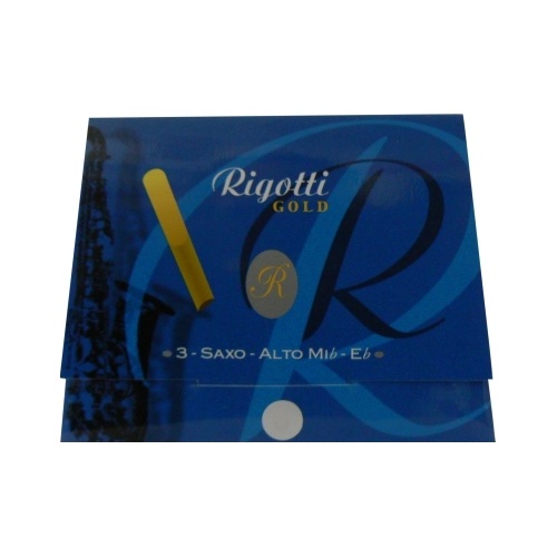 Rigotti Gold Jazz Alto Saxophone Reed, Strength 2, Box of 3