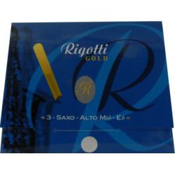 Rigotti Gold Jazz Alto Saxophone Reed, Strength 2.5, Box of 3