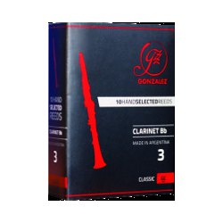 Gonzalez Classic Bb Clarinet Reed, Strength 2.5, Box of 10 