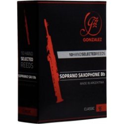 Gonzalez Classic Soprano Saxophone Reed, Strength 3.5, Box of 10 
