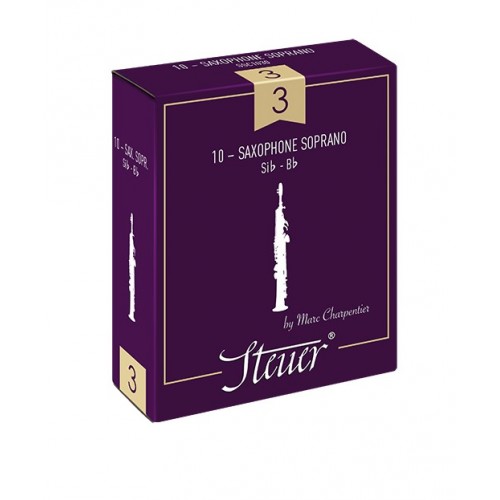 Steuer Traditional Soprano Saxophone Reed, Strength 3, Box of 10 