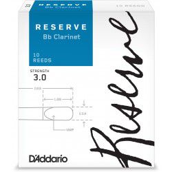 D'Addario Reserve Bb Clarinet Reed, Strength 3, Box of 10 