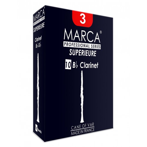 Marca Superieure Bb Clarinet Reed, Strength 2.5, Box of 10 