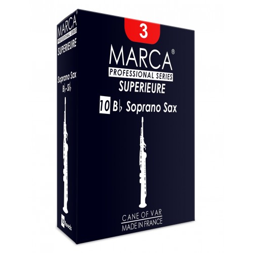 Marca Superieure Soprano Saxophone Reed, Strength 2, Box of 10