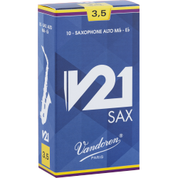 Vandoren V21 Alto Saxophone Reed Strength 3, Box of 10