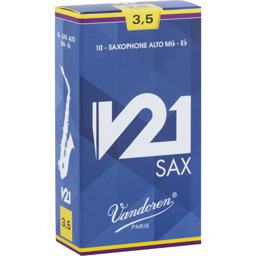 Vandoren V21 Alto Saxophone Reed Strength 3.5, Box of 10