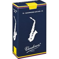 Vandoren Traditional Eb Alto Saxophone Reed, Strength 1, Box of 10 