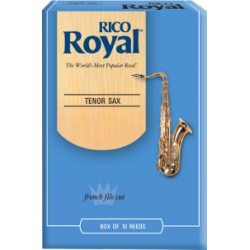 Rico Royal Tenor Saxophone Reed, Strength 2.5, Box of 10 