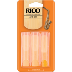 Rico Orange Alto Saxophone Reed, Strength 2 (Unfiled Cut), Box of 3