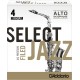 D’Addario Select Jazz Alto Saxophone Reed, Strength 4, Filed (Medium), Box of 10