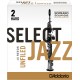 D’Addario Select Jazz Soprano Saxophone Reed, Strength 2, Unfiled (Hard), Box of 10