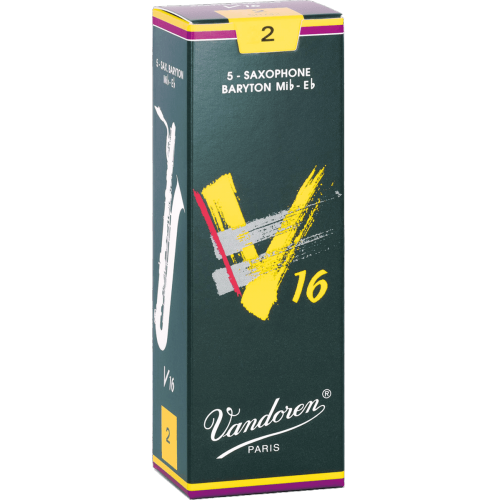 Vandoren V16 Baritone Saxophone Reed, Strength 2, Box of 5