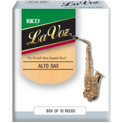 Rico La Voz Eb Alto Saxophone Reed (Medium), Box of 10
