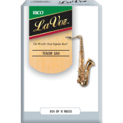 Rico La Voz Tenor Saxophone Reed (Medium/Hard), Box of 10