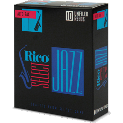 D’Addario Select Jazz Alto Saxophone Reed, Strength 3, Unfiled (Medium), Box of 10