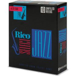 D’Addario Select Jazz Alto Saxophone Reed, Strength 2, Unfiled (Medium), Box of 10