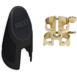 Rico Gold Plated H-Ligature and Cap for Tenor Saxophone with Metal Link Mouthpiece