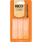 Rico Orange Bb Clarinet Reed, Strength 3, Box of 3