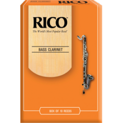 Rico Orange Bass Clarinet Reed, Strength 3.5, Box of 10