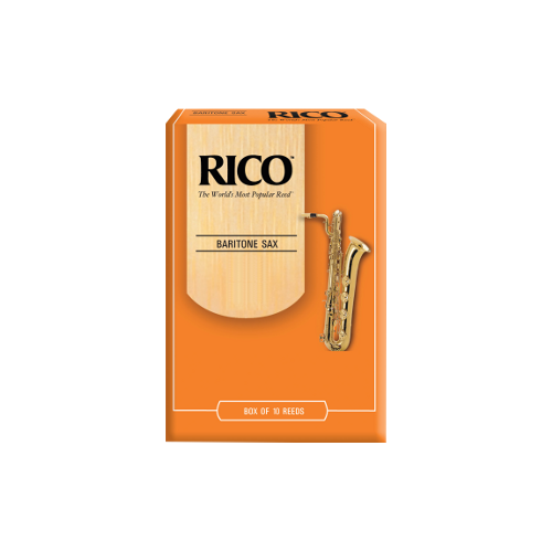 Rico Orange Baritone Saxophone Reed, Strength 3.5, Box of 10