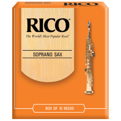 Rico Orange Soprano Saxophone Reed, Strength 3.5, Box of 10
