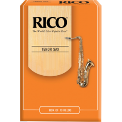 Rico Orange Tenor Saxophone Reed, Strength 2.5, Box of 10